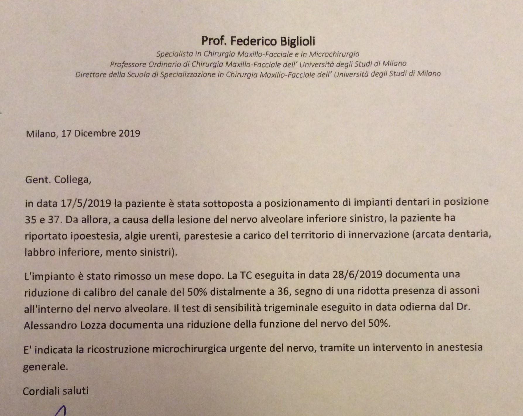 A Maggio 2019 mi sono stati inseriti 4 impianti